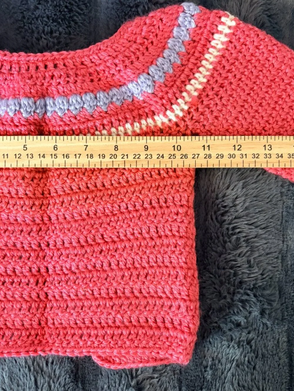 Handmade Crochet Baby Cardigan Pink Coral Lavender Cream Flower Button Baby Girl